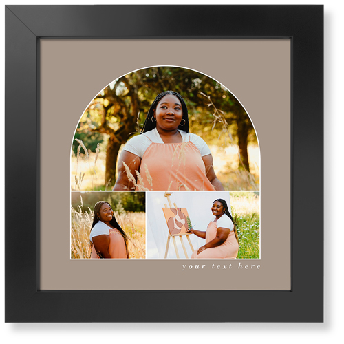 Arched Collage Art Print, Black, Signature Card Stock, 12x12, Brown, cafe