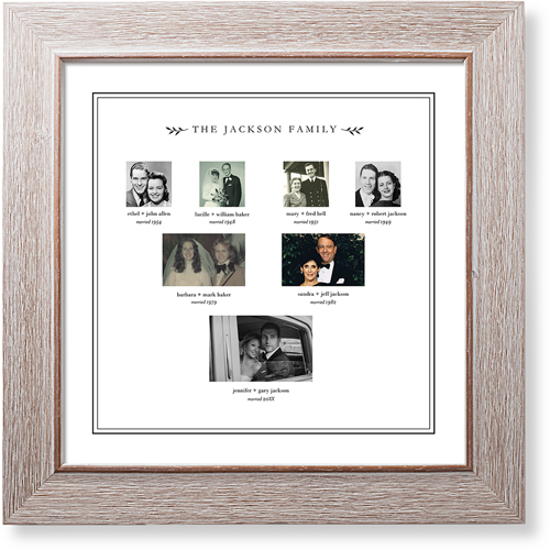 Family Ancestry Art Print, Rustic, Signature Card Stock, 12x12, White, white