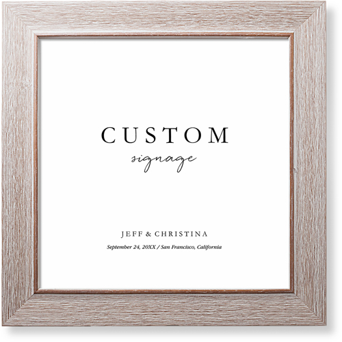 Custom Wedding Signage Art Print, Rustic, Signature Card Stock, 12x12, Multicolor