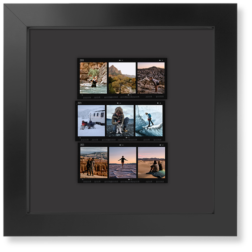 Travel Film Collage Art Print, Black, Signature Card Stock, 12x12, Gray, charcoal