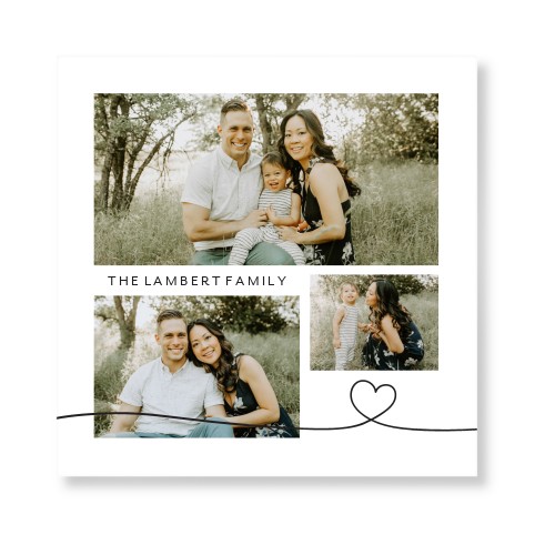 Line Art Heart Art Print, -No Frame-White-Signature Card Stock-12x12