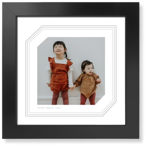 Triple Lines Border Art Print, Black, Signature Card Stock, 12x12silver