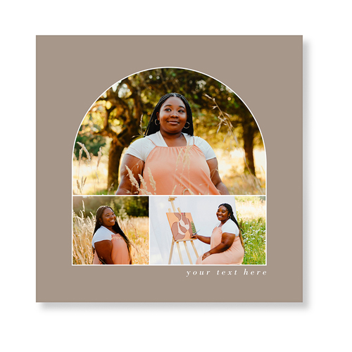 Arched Collage Art Print, -No Frame-Brown-Signature Card Stock-12x12