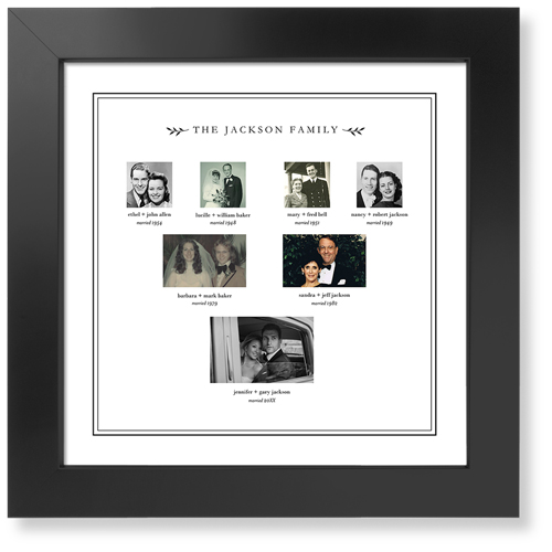 Family Ancestry Art Print, Black, Signature Card Stock, 12x12white