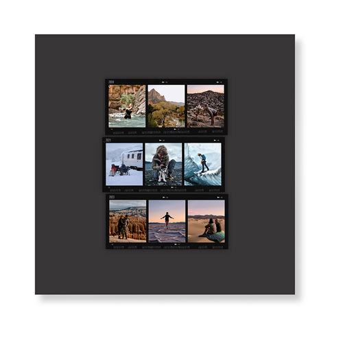 Travel Film Collage Art Print, No Frame, Signature Card Stock, 12x12charcoal
