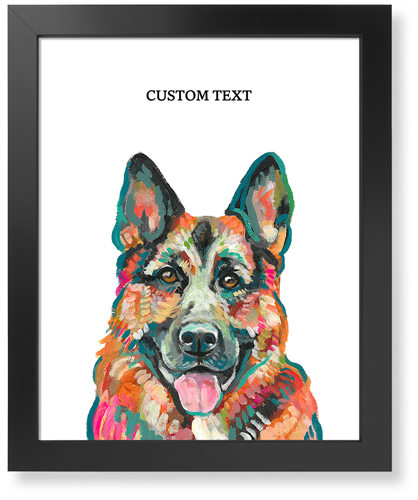 German Shepherd Custom Text Art Print, Black, Signature Card Stock, 16x20, Multicolor