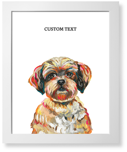 Shih Tzu Custom Text Art Print, White, Signature Card Stock, 16x20, Multicolor
