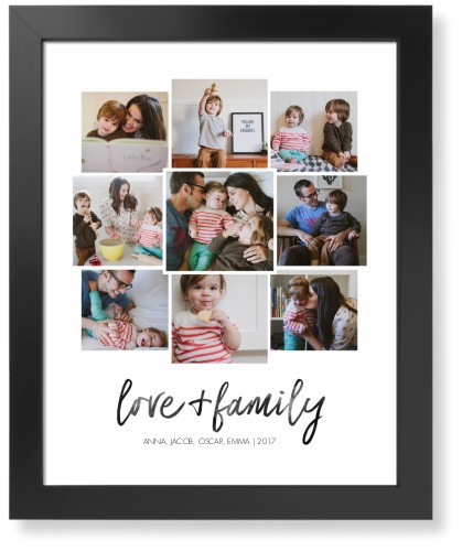 Love and Family Collage Art Print, Black, Signature Card Stock, 16x20, White