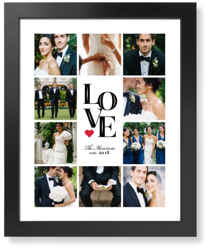 Stacked Love Art Print, Black, Signature Card Stock, 16x20, White