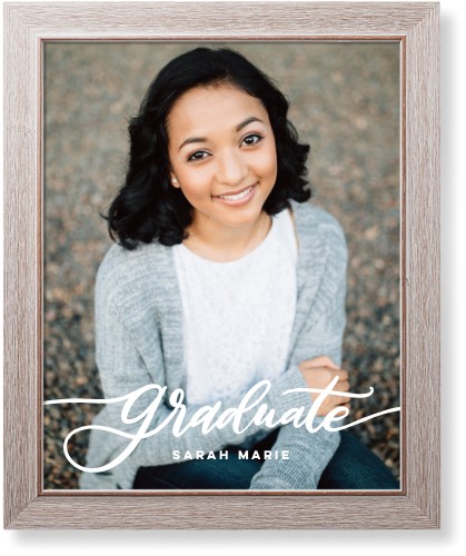 Graduation Script Art Print, Rustic, Signature Card Stock, 16x20, White