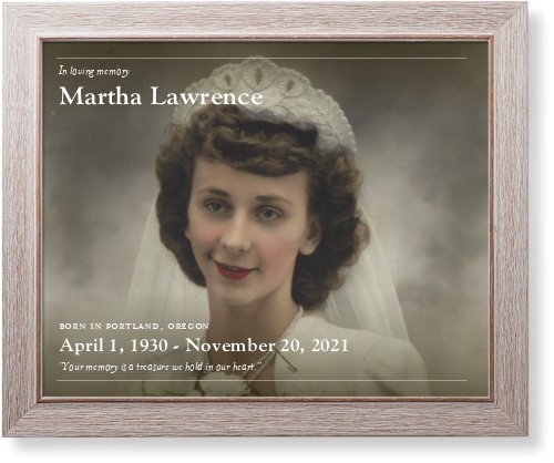 In Memoriam Landscape Art Print, Rustic, Signature Card Stock, 16x20white