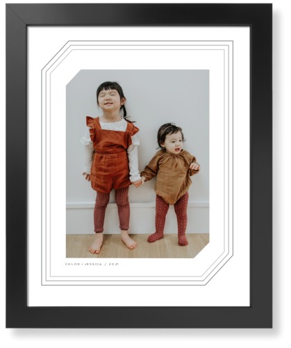 Triple Lines Border Art Print, Black, Signature Card Stock, 16x20silver