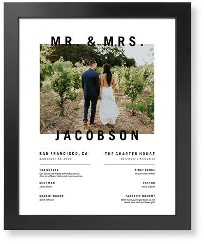 Modern and Minimal Moments Art Print, -Black-White-Signature Card Stock-16x20