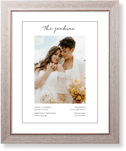 Wedding Moments Art Print, -Rustic-White-Signature Card Stock-16x20