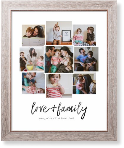 Love and Family Collage Art Print, -Rustic-White-Signature Card Stock-16x20