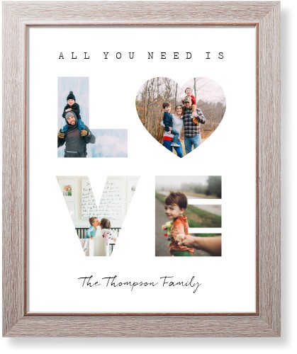 Love Art Print, -Rustic-White-Signature Card Stock-16x20