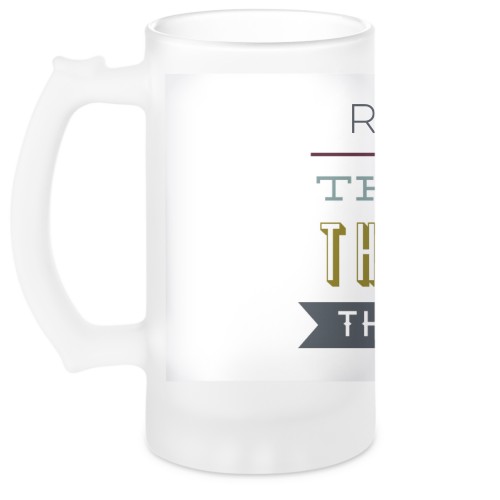 The Man Glass Beer Stein, Glass, 16oz, White