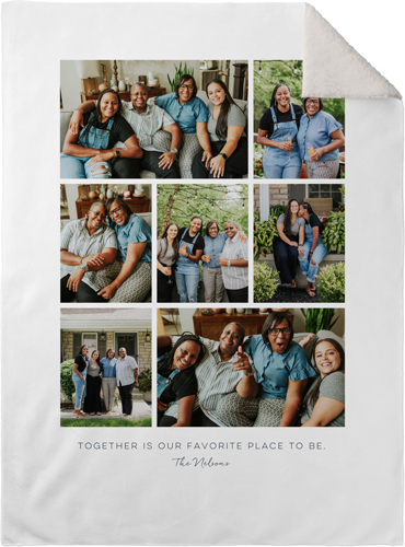 Gallery Of Seven Text Fleece Photo Blanket, Sherpa, 30x40, Multicolor