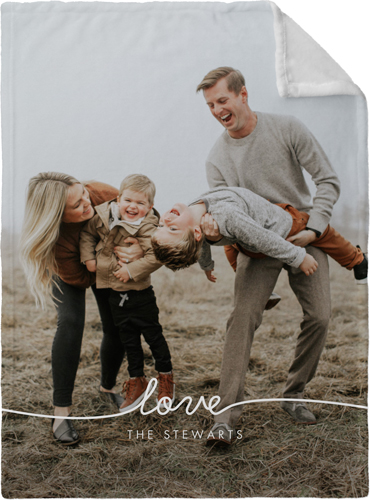 Love Doodle Portrait Fleece Photo Blanket, Plush Fleece, 30x40, White, white