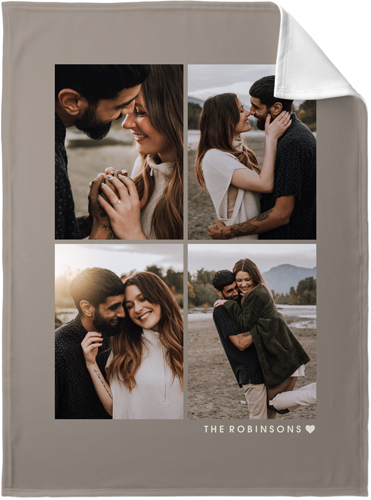 Modern Name Heart Fleece Photo Blanket, Fleece, 30x40, Beige, wheat