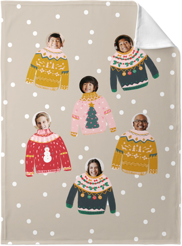 Floating Sweaters Fleece Photo Blanket, Fleece, 30x40, Brown, cafe