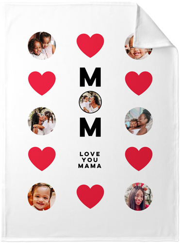 Heart Best Mom Ever Fleece Photo Blanket, Fleece, 30x40, Red