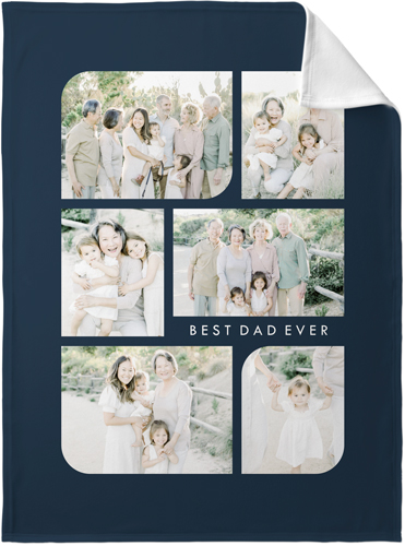 Rounded Edges Fleece Photo Blanket, Fleece, 30x40, Black, silhouette