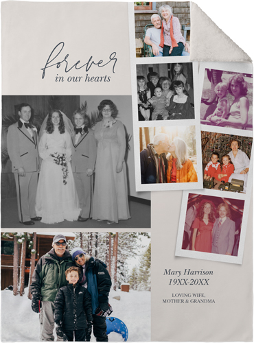 Memorial Filmstrip Fleece Photo Blanket, Sherpa, 30x40, Beige, antique white