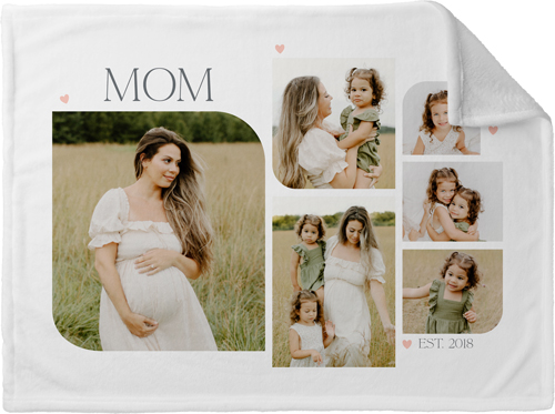 Mom Arch Frames Fleece Photo Blanket, Plush Fleece, 30x40, White