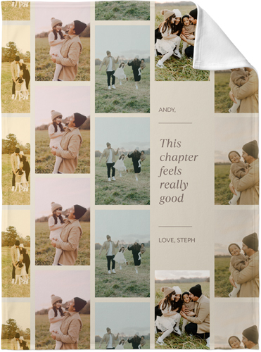 Photo Reel Collage Fleece Photo Blanket, Fleece, 30x40, Beige, wheat