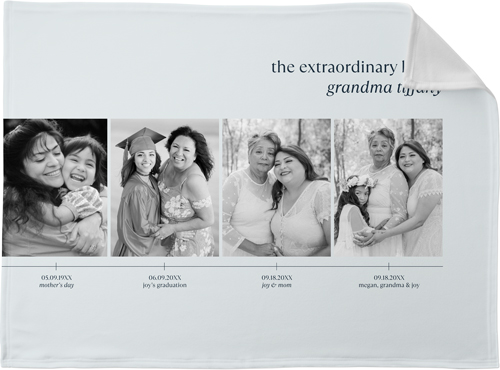 Timeline of Life Fleece Photo Blanket, Fleece, 30x40, Gray, air