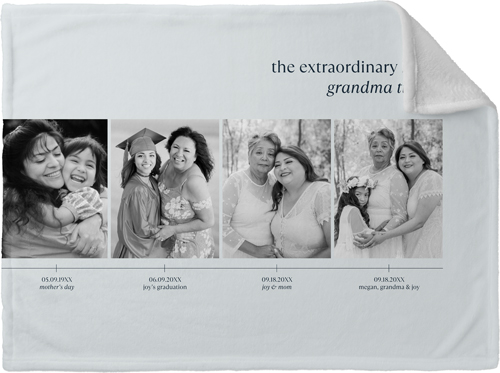 Timeline of Life Fleece Photo Blanket, Plush Fleece, 30x40, Gray, air