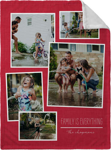 Tilty Collage Fleece Photo Blanket, Plush Fleece, 30x40, Red, scarlet