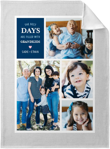 Grandparent's Best Day Fleece Photo Blanket, Fleece, 30x40, Blue