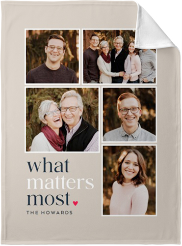 What Matters Most Fleece Photo Blanket, Fleece, 30x40, Beige