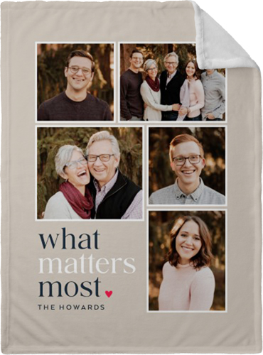 What Matters Most Fleece Photo Blanket, Plush Fleece, 30x40, Beige