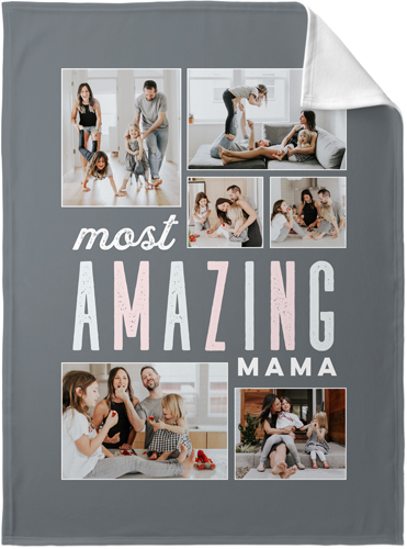 Most Amazing Mom Fleece Photo Blanket, Fleece, 30x40, Pink