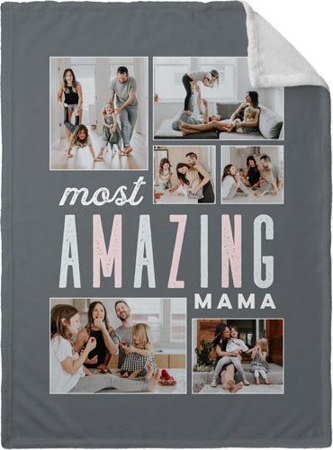 Most Amazing Mom Fleece Photo Blanket, Plush Fleece, 30x40, Pink