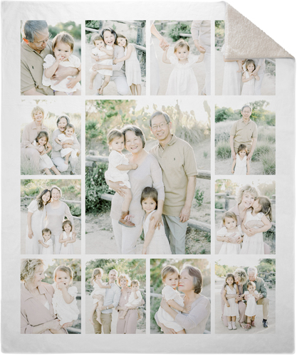 Photo Gallery Border Portrait Fleece Photo Blanket, Sherpa, 50x60, Multicolor, multi