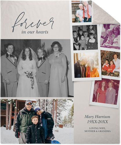 Memorial Filmstrip Fleece Photo Blanket, Sherpa, 50x60, Beige, antique white