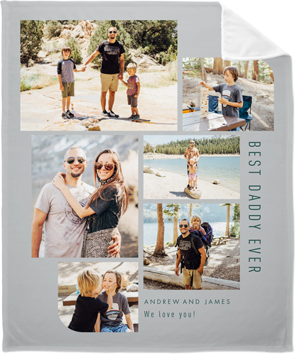 Rounded Edges Neutral Fleece Photo Blanket, Plush Fleece, 50x60, Gray, iron