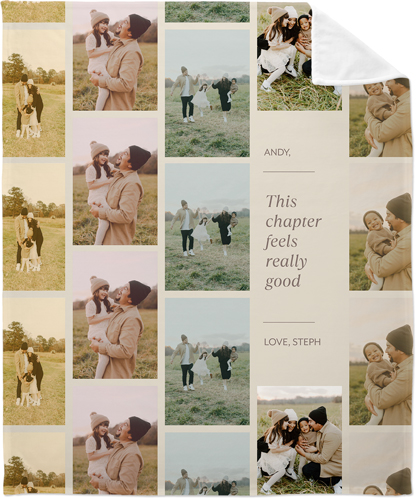 Photo Reel Collage Fleece Photo Blanket, Plush Fleece, 50x60, Beige, wheat