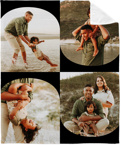 Modern Arch Collage Fleece Photo Blanket, Plush Fleece, 50x60, Black, black