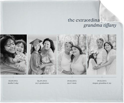 Timeline of Life Fleece Photo Blanket, Fleece, 50x60, Gray, air