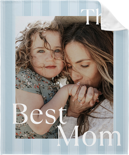 The Best Mom Fleece Photo Blanket, Fleece, 50x60, Blue, celeste