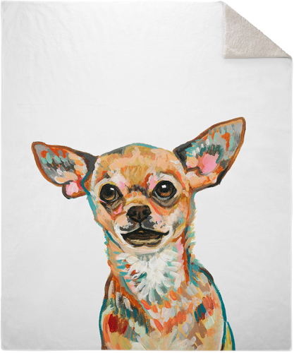 Chihuahua Custom Text Fleece Photo Blanket, Sherpa, 50x60, Multicolor