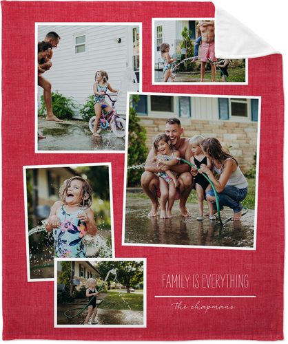 Tilty Collage Fleece Photo Blanket, Plush Fleece, 50x60, Red, scarlet