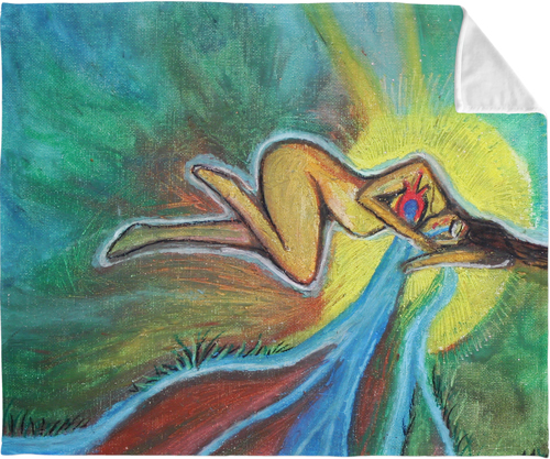'Inner Peace' by Maday Fleece Photo Blanket, Plush Fleece, 50x60, Multicolor