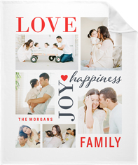 love joy family fleece photo blanket