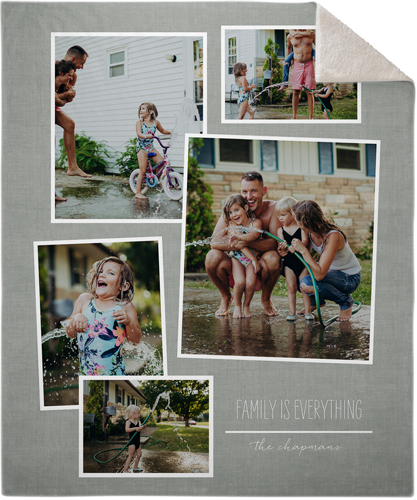 Tilty Collage Fleece Photo Blanket, Sherpa, 50x60, Gray, light gray